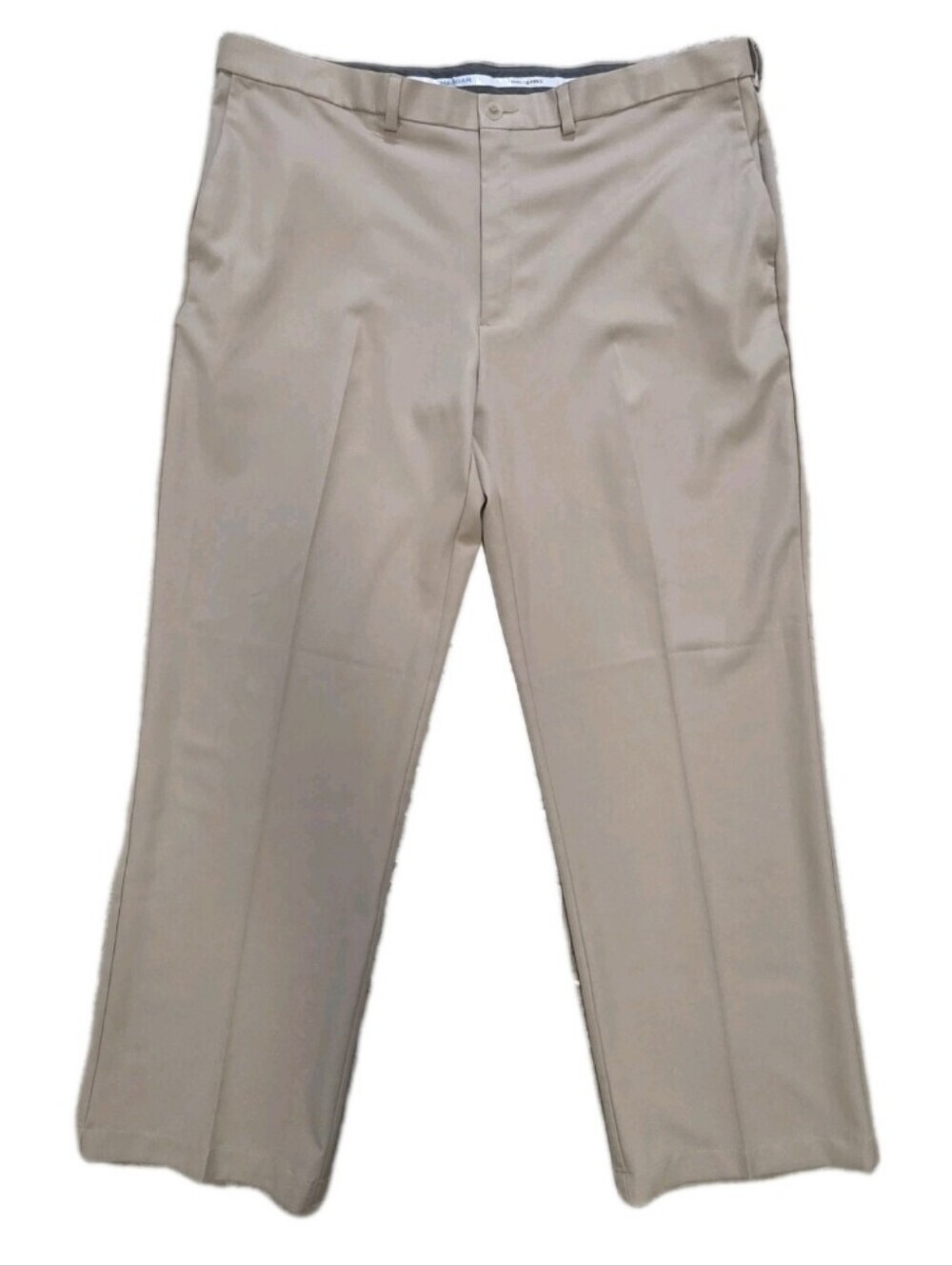 Haggar Mens Dress Pants Trouser Cool 18 Pro Classic Fit Comfort Beige  44 X 33